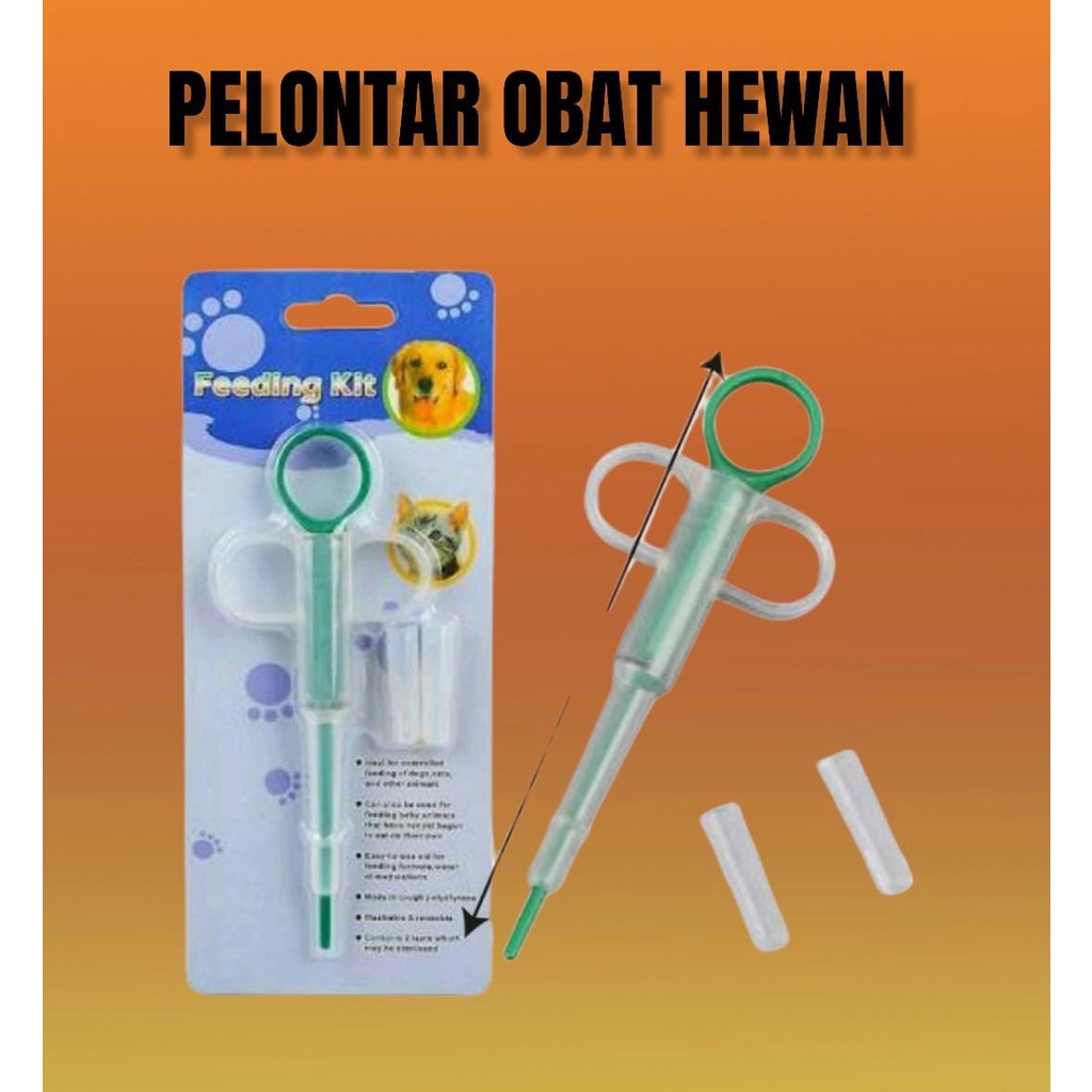 Pelontar Obat Anjing Kucing Feeding Kit Alat Bantu Minum Obat FEFARM