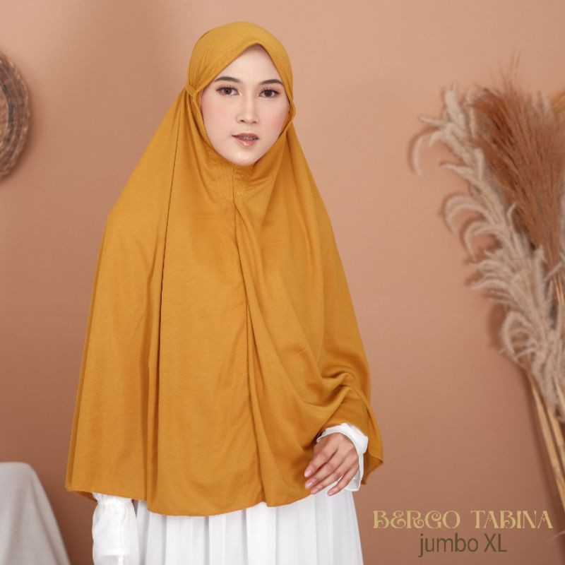 Bergo Jumbo Tabina Jilbab Instan tali hijab simple khimar non ped anti tembem-3