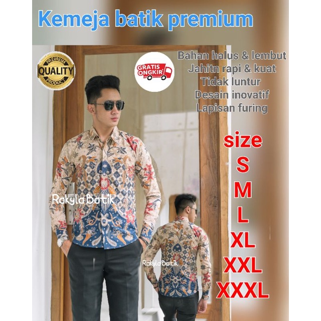 KEMEJA BATIK PRIA PREMIUM FURING KAIN BATIK SARIMBIT BATIK TULIS