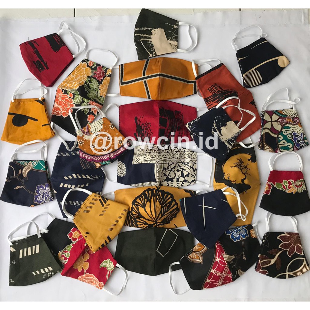 MASKER KAIN BATIK (BAHAN KATUN) 3 PLY