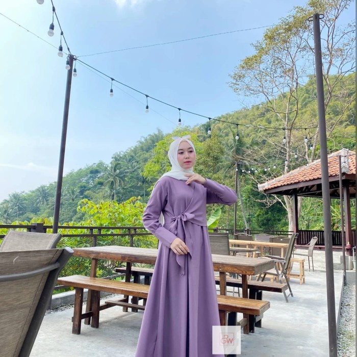 Baju Gamis Syari Wanita Terbaru Gifani Dress Jumbo Murah - Lavender