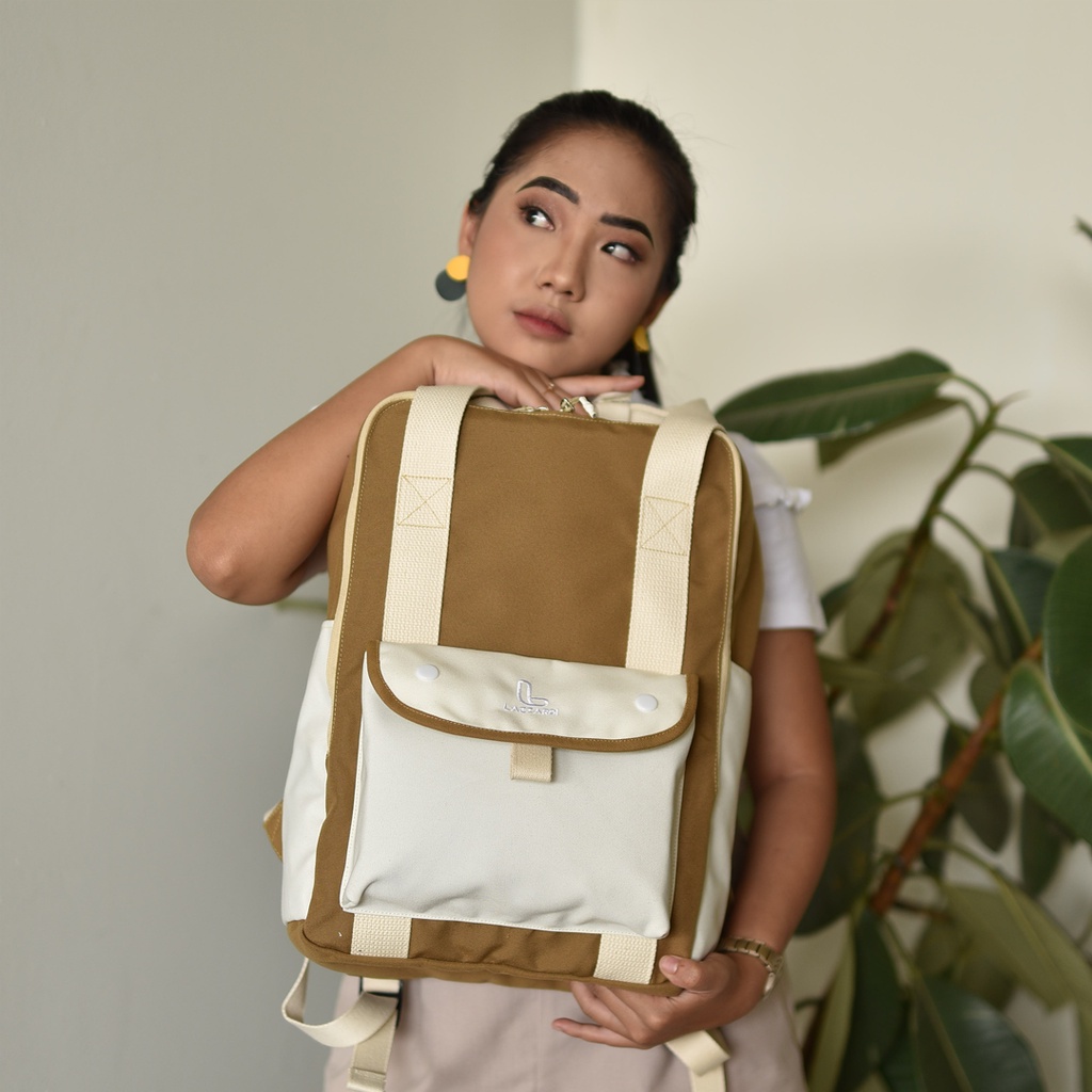 YEPPO CAPPUCINO |MNM X LAZZARDI| Tas Ransel Punggung Wanita Backpack Tas Jinjing ORIGINAL - FREE RAINCOVER