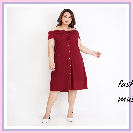 Sandra Dress Jumbo  Big Size| Korea Dres Bigsize Wanita Fashion Bigsize Jumbo