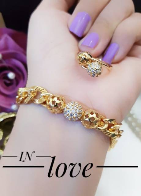 Xuping set perhiasan lapis emas 24k 2534k