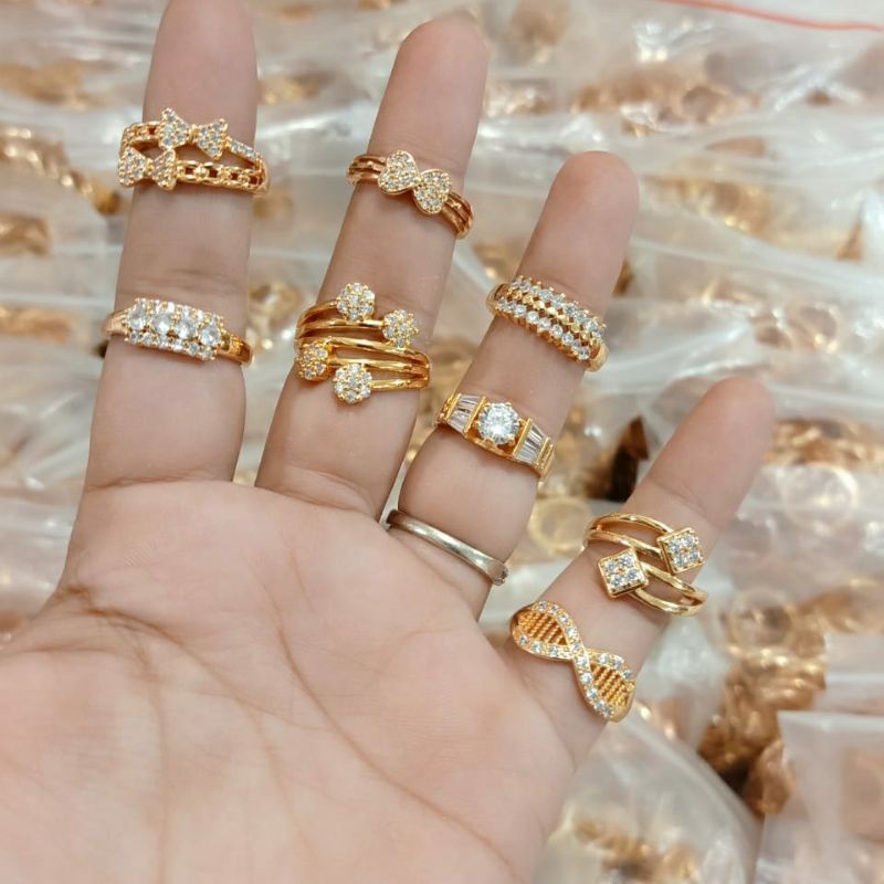 cincin dewasa perhiasan fashion wanita isi 8 PCS, PAKET USAHA D-700