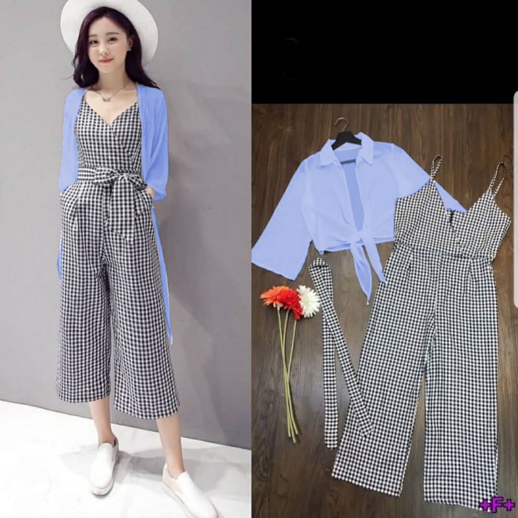 Long Jumpsuit Set Outer Wanita Import / Playsuit Wanita Premium / Casual Jumpsuit / HF