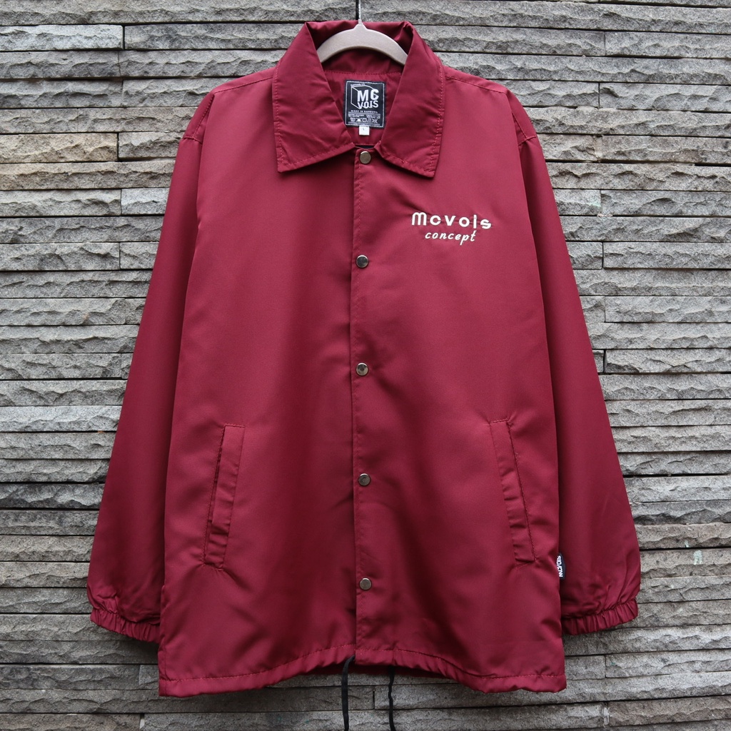 Jaket Coach Winbreaker Mcvois Jaket Pria Taslan Anti Air Premium-Coach Maroon