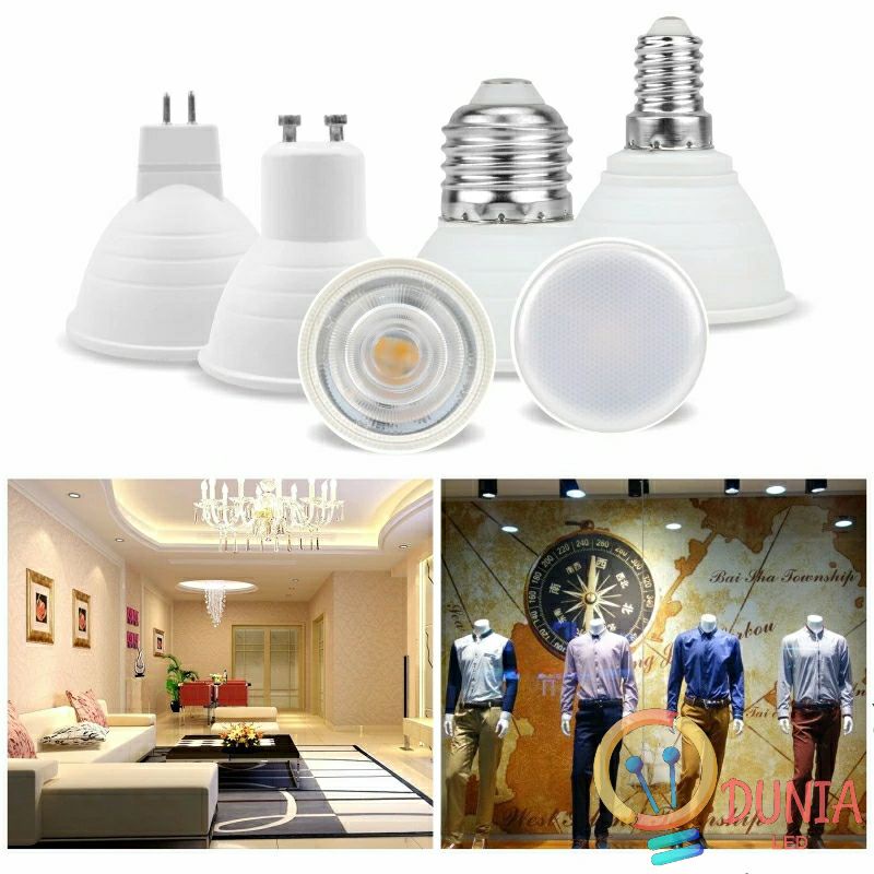 LAMPU HALOGEN SPOTLIGHT LED 7WATT FITTING E27 7 WATT COB SOROT 7W LAMPU