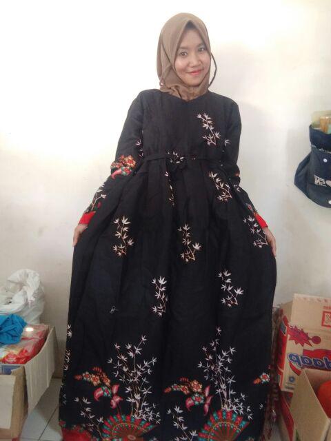 Gamis Etnik Motif Batik Jawi Murah Ukuran Allsize Fit Xl Jumbo