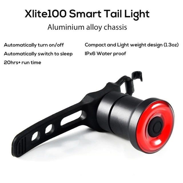 Enfitnix XLite 100 Lampu Sepeda Smart LED Taillight Saddle Seatpost Mount with Plate Bracket