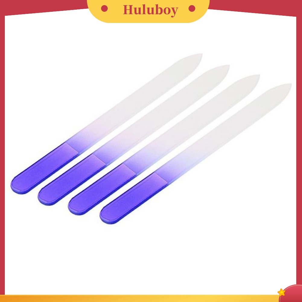 Huluboy Huluboy♡ 4pcs Kikir Kuku Bahan Kaca Akrilik Tahan Lama Untuk Manicure