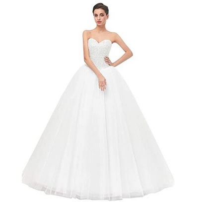 Wedding gown putih tanpa lengan gaun pengantin tanpa lengan