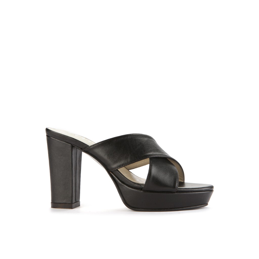 Elle - Ladies Heel Sandal Black 30110