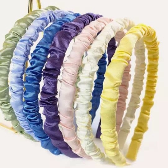 Bando Kerut Wanita Gaya Korea Aksesoris Fashion/ Bandana Scrunchie Korea Aneka Warna Alibaba1688