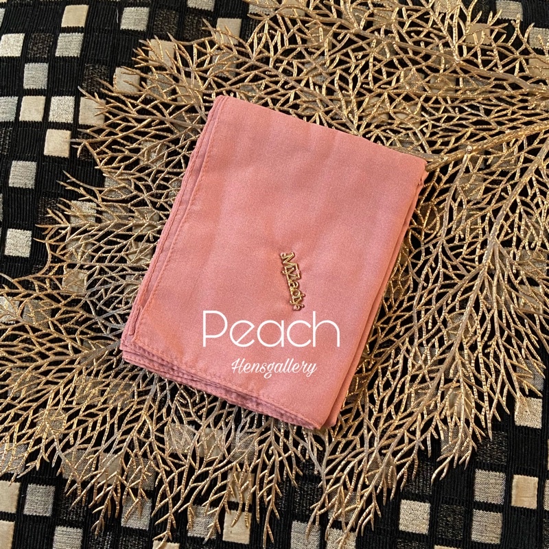 Part 1 Mylady Hijab Plain Voal Ultrafine by Myladyhijab dark mustard silver broken white optic white-PEACH