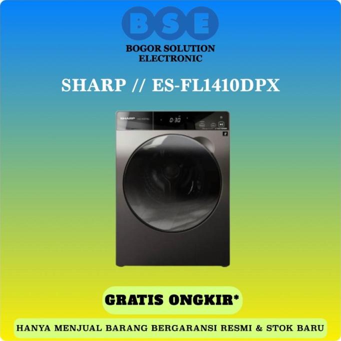 Mesin Cuci Wash And Dry 100% Kering Sharp ES-FL1410DPX 10.5Kg Sharp