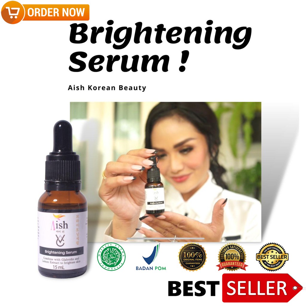 AISH BRIGHTENING SERUM 15mL - Serum Wajah, Memutihkan & Mencerahkan Wajah 10x Lebih Cepat