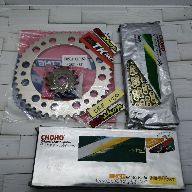 gear SET CRF - GER TK rantai CHOHO 428H HONDA CRF SUPERMOTO CROSS CF CRF150 GIR RACING BAJA NO SSS