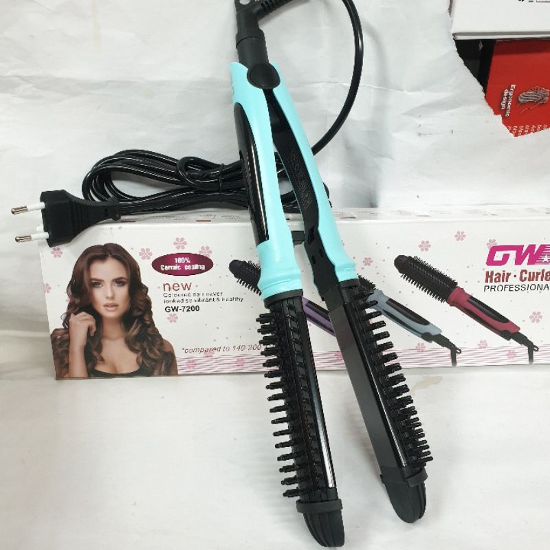 Alat Catok sisir Gowei 2in1 Pelurus Curly Keriting Blow Rambut Murah TerBagus Original Gw 7200