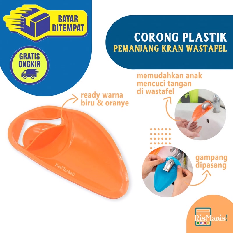 SINK FAUCET EXTENDER PLASTIC - Corong Plastik Sambungan Pemanjang KranAir Wastafel Anak Cuci Tangan