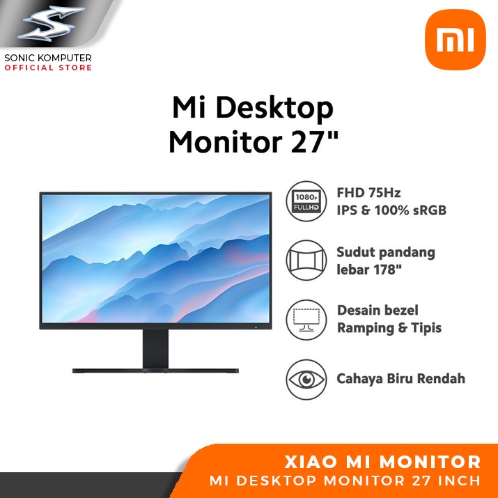 Xiaomi Mi Desktop Monitor 27 Inch Layar IPS 1080P 27&quot; Garansi Resmi