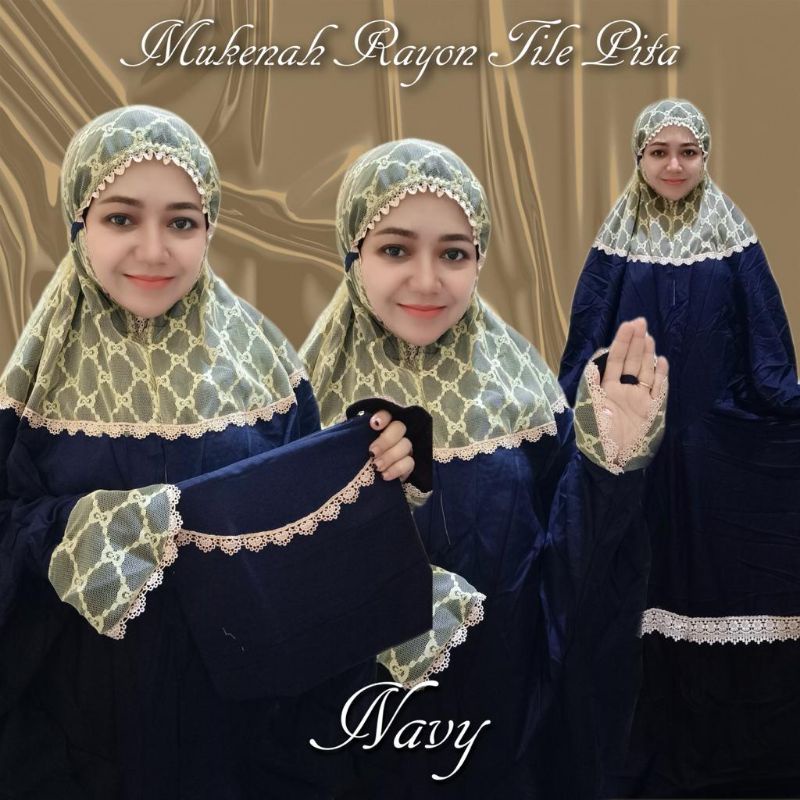 Mukena Rayon Tile Pita Terusan