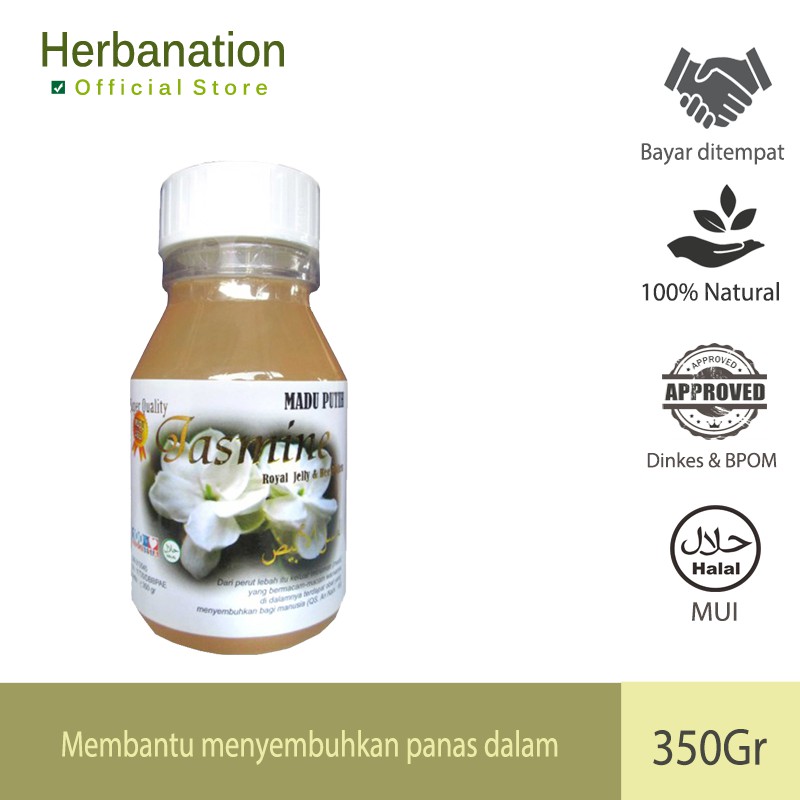 MADU PUTIH JASMINE 350gr/madu putih madu murni madu sli obat sakit kuning obat darah tinggi vitamin