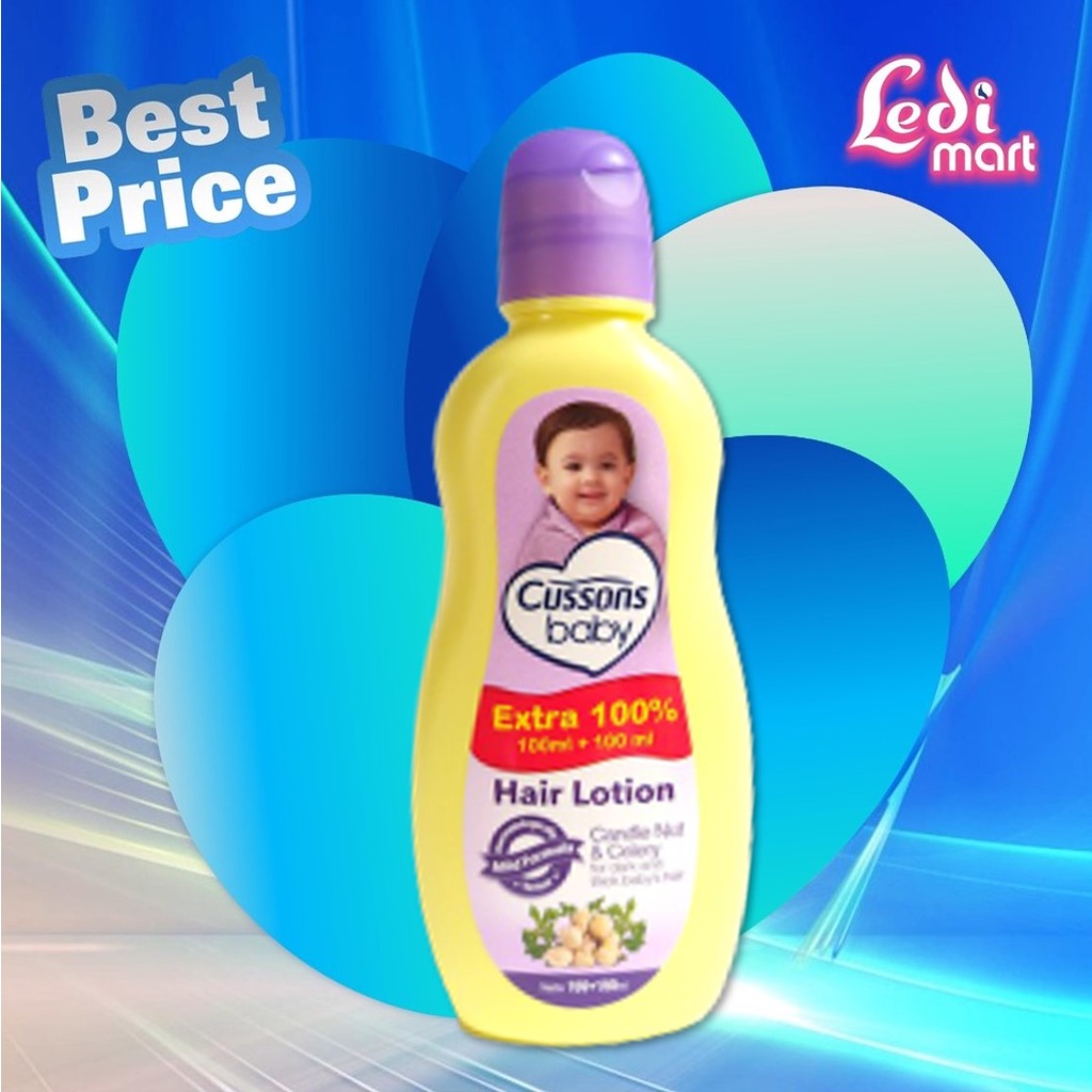 ORIGINAL Cussons Baby Hair Lotion 100ml+100ml &amp; 50ml+50ml / Cusson Hair Lotion Bayi / LEDI MART