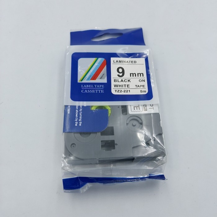 

ELEKTRONIK PRINTER AVPRO TZE-221 LABEL TAPE REPLACEMENT BROTHER BLACK ON WHITE 9MM 8M