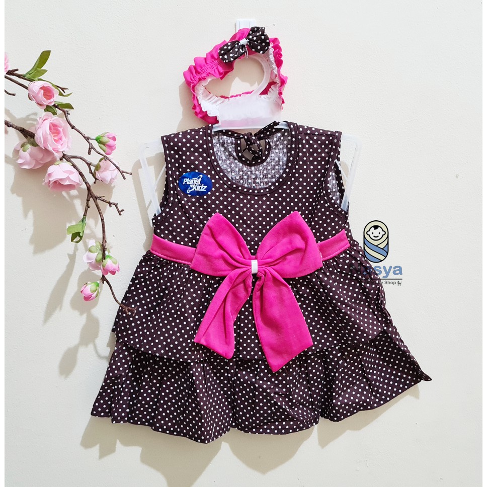 [P-046] Dress Bayi (0-6 bulan) / Setelan Bayi Perempuan Motif Kitty