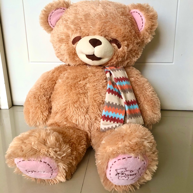 Boneka Beruang Coklat Muda Besar Boney Syal Istana Boneka ISBON Original