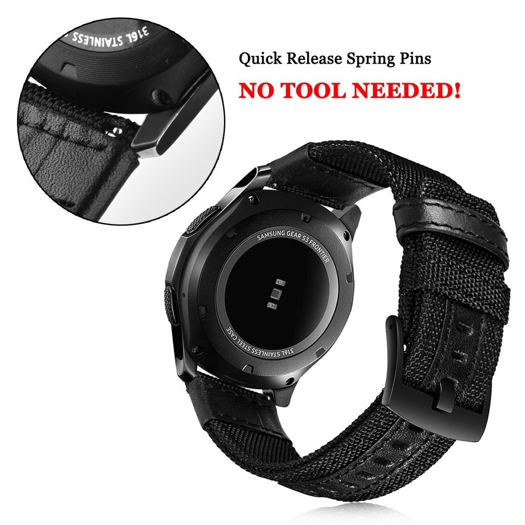 Woven Nylon Strap Samsung Gear S3 With Quick Release Pin System 22mm