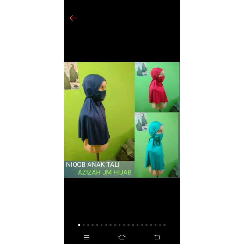 Hijab anak-anak niqob cadar tali
