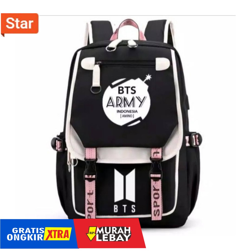 model tas wanita terbaru 2021- TAS RANSEL BTS X ARMY TAS KPOP