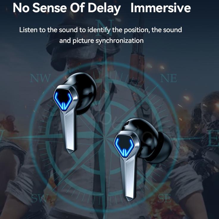 (STOK TERBARU) (ready stock) Original VOULAO-GM1 TWS Headset bluetooth Nirkabel 5.3 65ms Latensi Ren