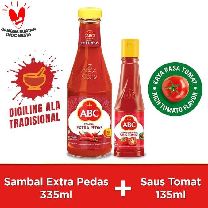 

BARU ABC Bundling ABC Sambal Extra Pedas 335 ml & ABC Saus Tomat 135 ml