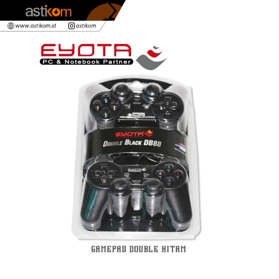 Gamepad Game Pad Double Usb Eyota Hitam Stik PS PC JOYSTICK PC