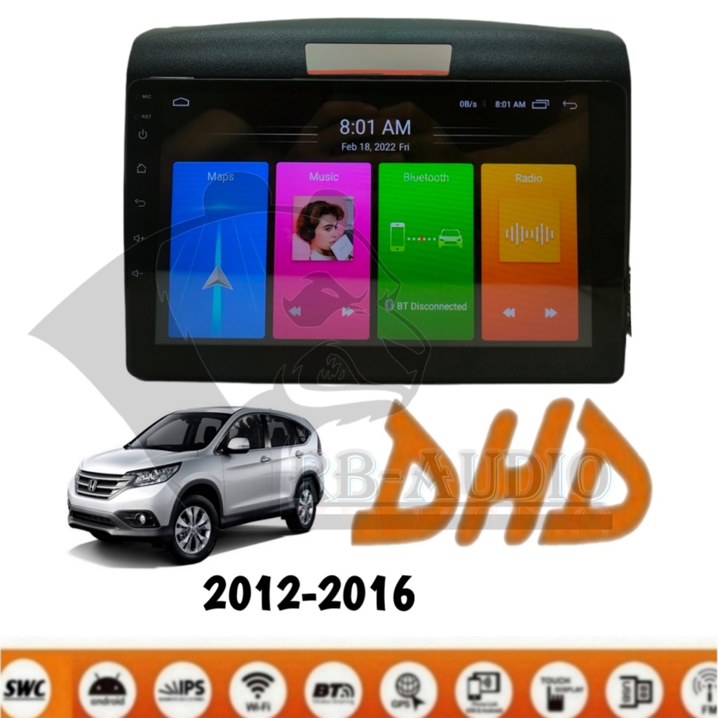 Head Unit Android DHD Honda Crv Gen 4 2012-2016 9 inch pnp