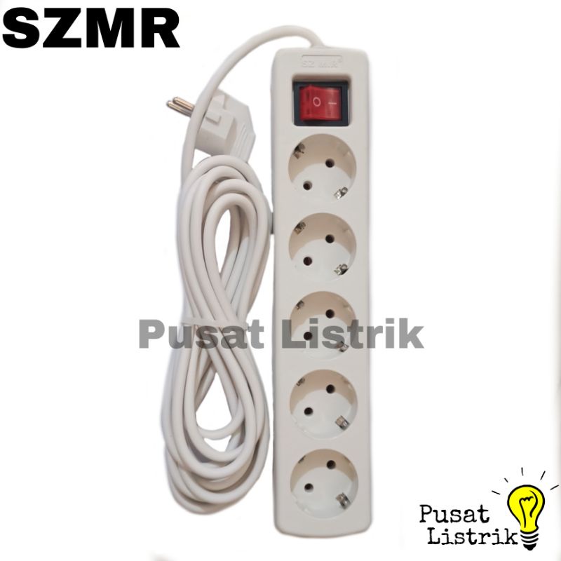 Stop Kontak 5 Lubang + Kabel 1.5meter 3meter 5meter Stop Kontak 5 Lubang + Kabel