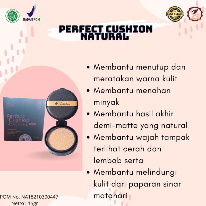 Perfect cushion refil Sr12 Bedak padat Menutupi wajah berjerawat flek hitam Menyempurnakan tampilan 