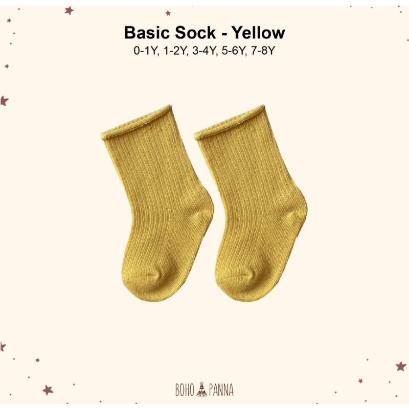 Socks Basic Bohopanna/Basic Sock/Kaos Kaki Bayi/Kaos Kaki Anak/Kaos Kaki Anak Polos