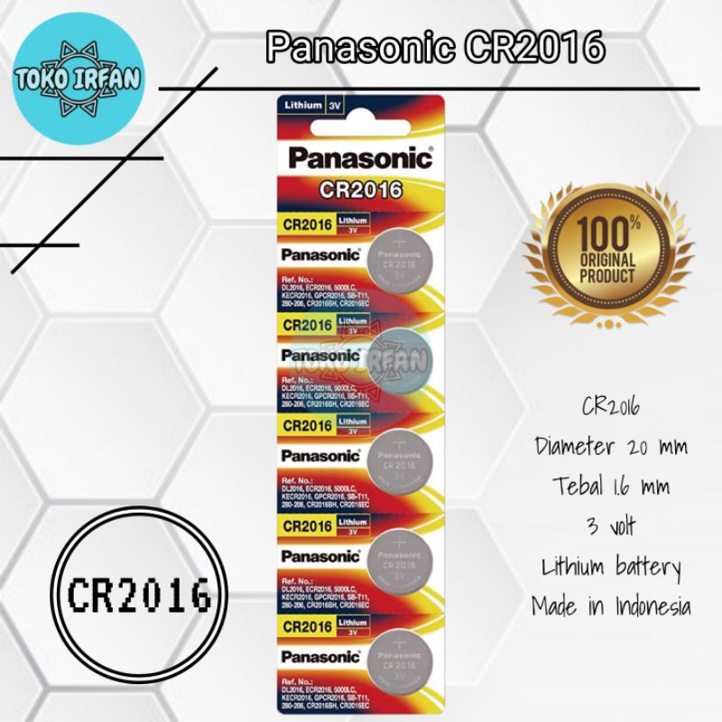 Baterai Panasonic CR2016 Original Lithium Battery 3 Volt