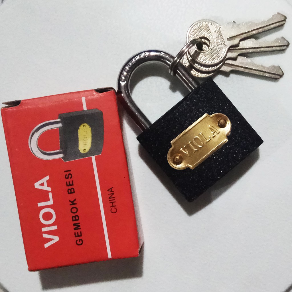 GEMBOK VIOLA 63mm 63 mm besi motor cakram hitam batu sedang pagar sepeda pintu 60