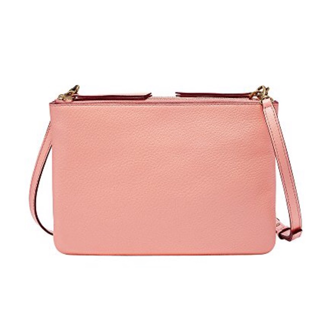 Fossil devon crossbody slingbag coral cloud pink card slot