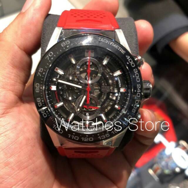 CAR2A1Z.FT6050 - TAG Heuer Carrera Calibre Heuer 01 Red Rubber Strap (pelunasan)