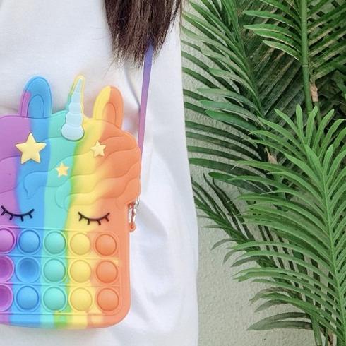 ☑ Tas Unicorn Anak Anak Pop it Sling Bag [INCLUDE TALI SLING] [BIG UNICORN SERIES] ♚