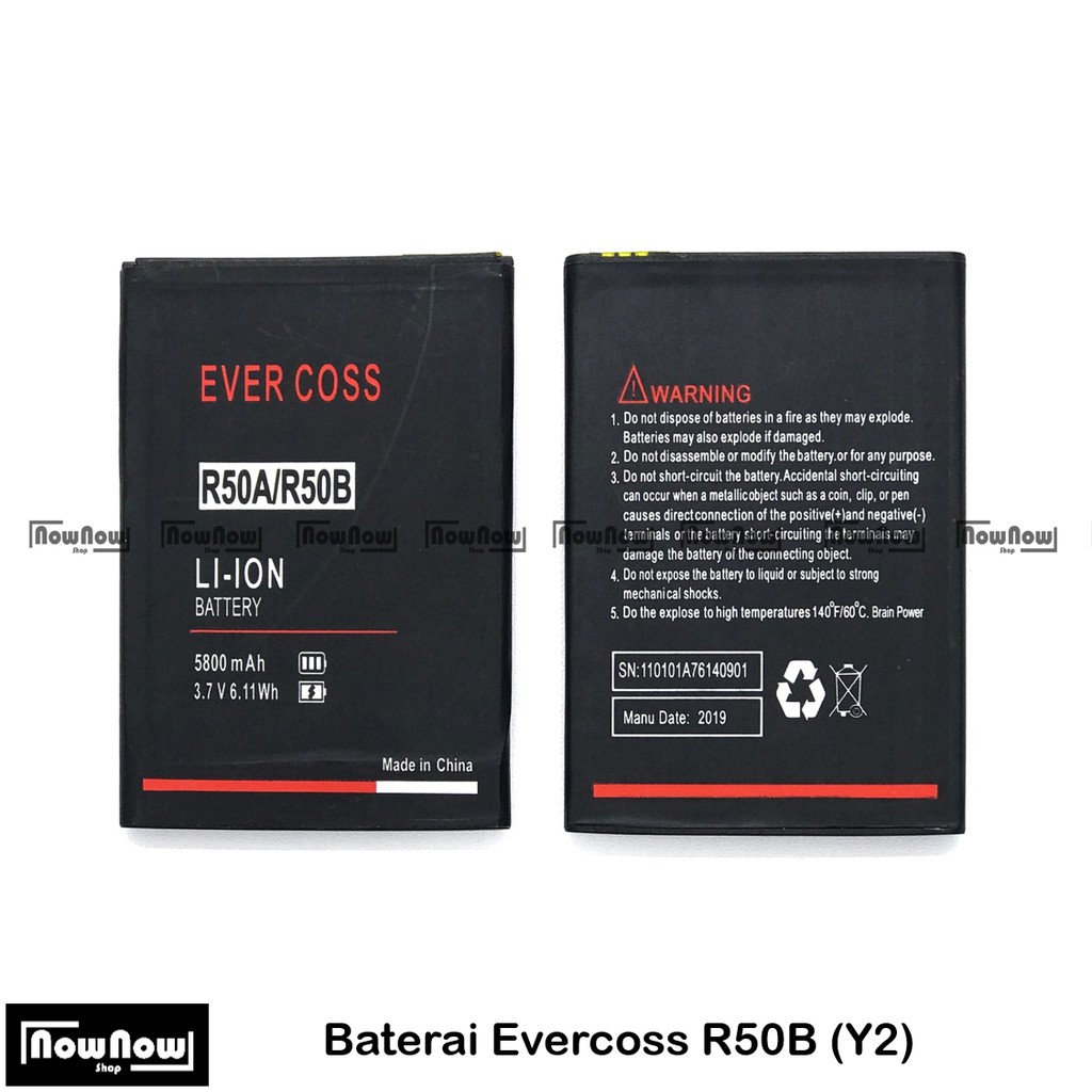 Baterai Evercoss R50B Y2 Original Double Power Batre Batrai Battery HP