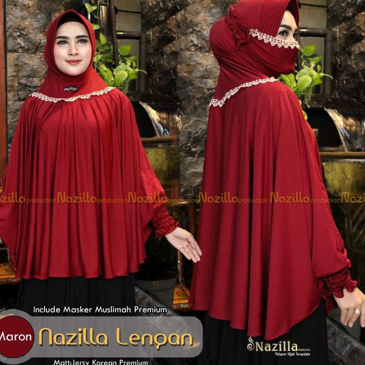 Star Jilbab Khimar Syari Lengan Ori Nazilla Free Masker