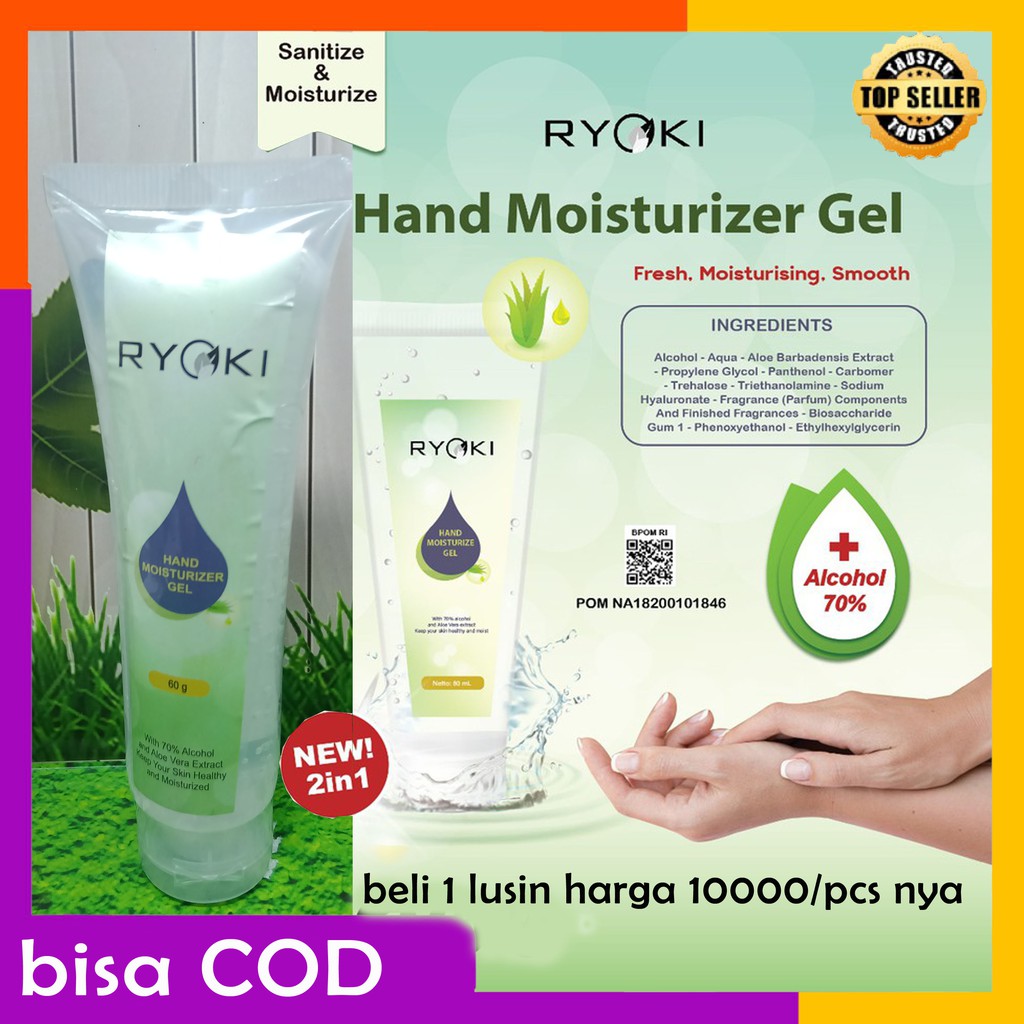 Hand Sanitizer RYOKI BPOM 60gr Hand Moisturizer handsanitizer Gel