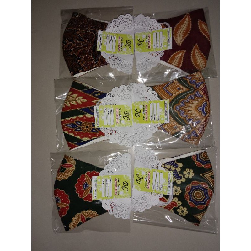 masker batik 3 lapis untuk sovenir per 100 pcs ( Bisa reques nama )